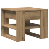 Salontafel 55,5X55X45 Cm Bewerkt Hout Artisanaal Eikenkleur