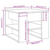Salontafel 55,5X55X45 Cm Bewerkt Hout Artisanaal Eikenkleur