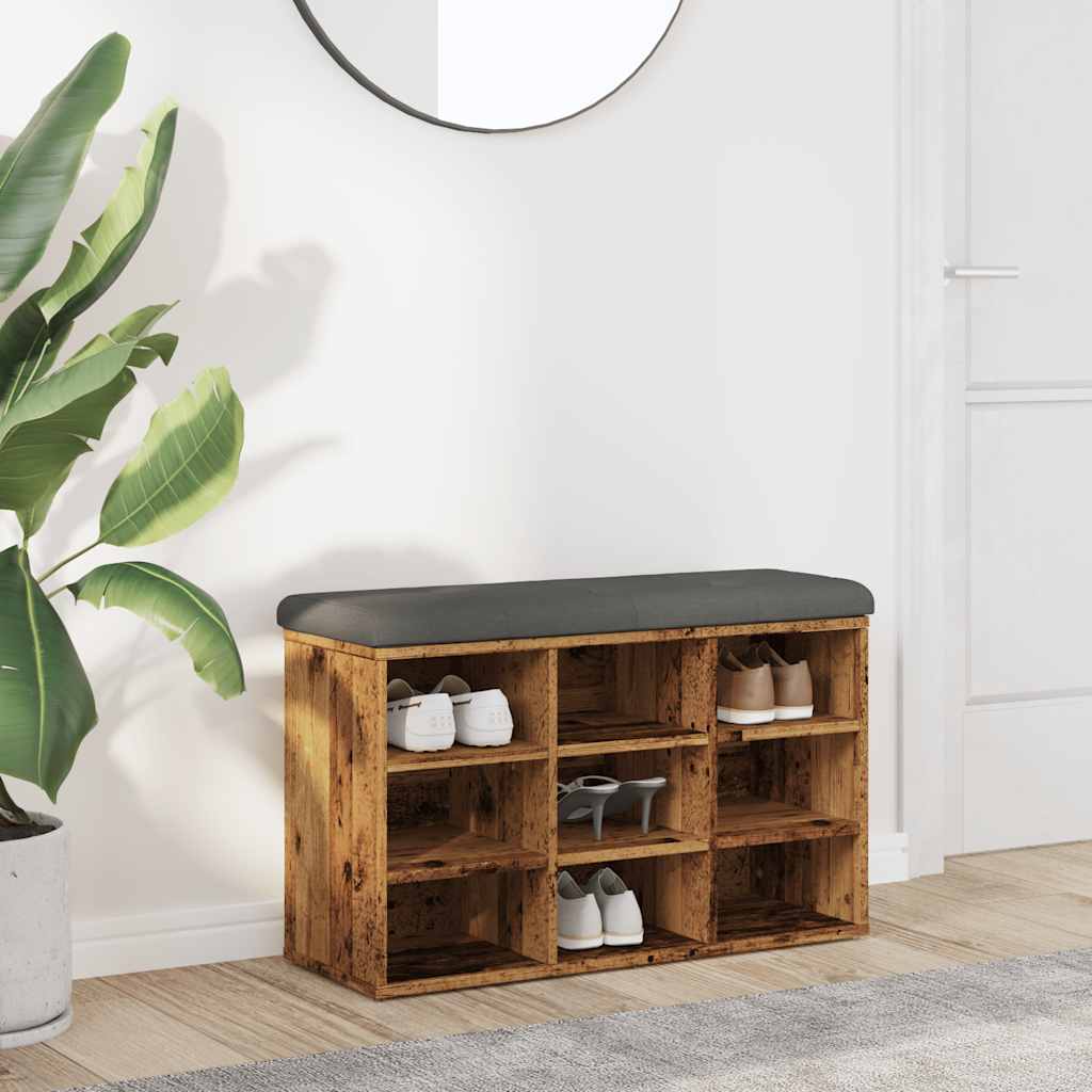 Schoenenbank Bewerkt Hout Kleurig