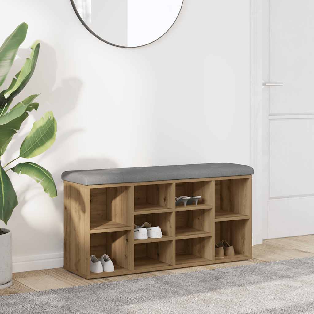 Schoenenbank 82X32X45,5 Cm Bewerkt Hout Kleurig