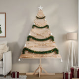 Kerstdecoratie Kerstboom Massief Hout Naturel (Onafgewerkt)