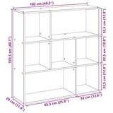 Kamerscherm / Boekenkast 102X29X103,5 Cm Hout Artisanaal Eiken