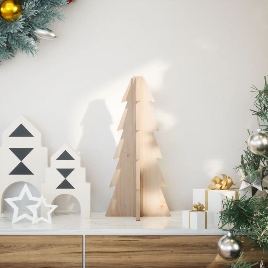 Kerstdecoratie Kerstboom 69,5 Cm Massief Grenenhout Naturel