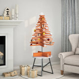 Kerstdecoratie Kerstboom Massief Grenenhout Wasbruin