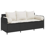 Tuinbank 3-Zits Met Kussens Poly Rattan