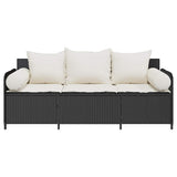Tuinbank 3-Zits Met Kussens Poly Rattan