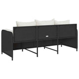 Tuinbank 3-Zits Met Kussens Poly Rattan