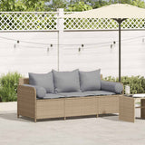 Tuinbank 3-Zits Met Kussens Poly Rattan