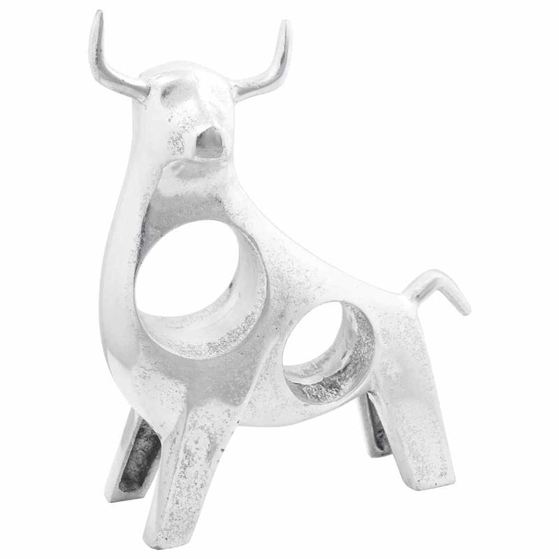 Stierensculptuur Zilver 22 X 9,5 X 34 Cm Aluminium