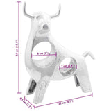 Stierensculptuur Zilver 22 X 9,5 X 34 Cm Aluminium