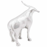 Stierensculptuur Zilver 22 X 9,5 X 34 Cm Aluminium