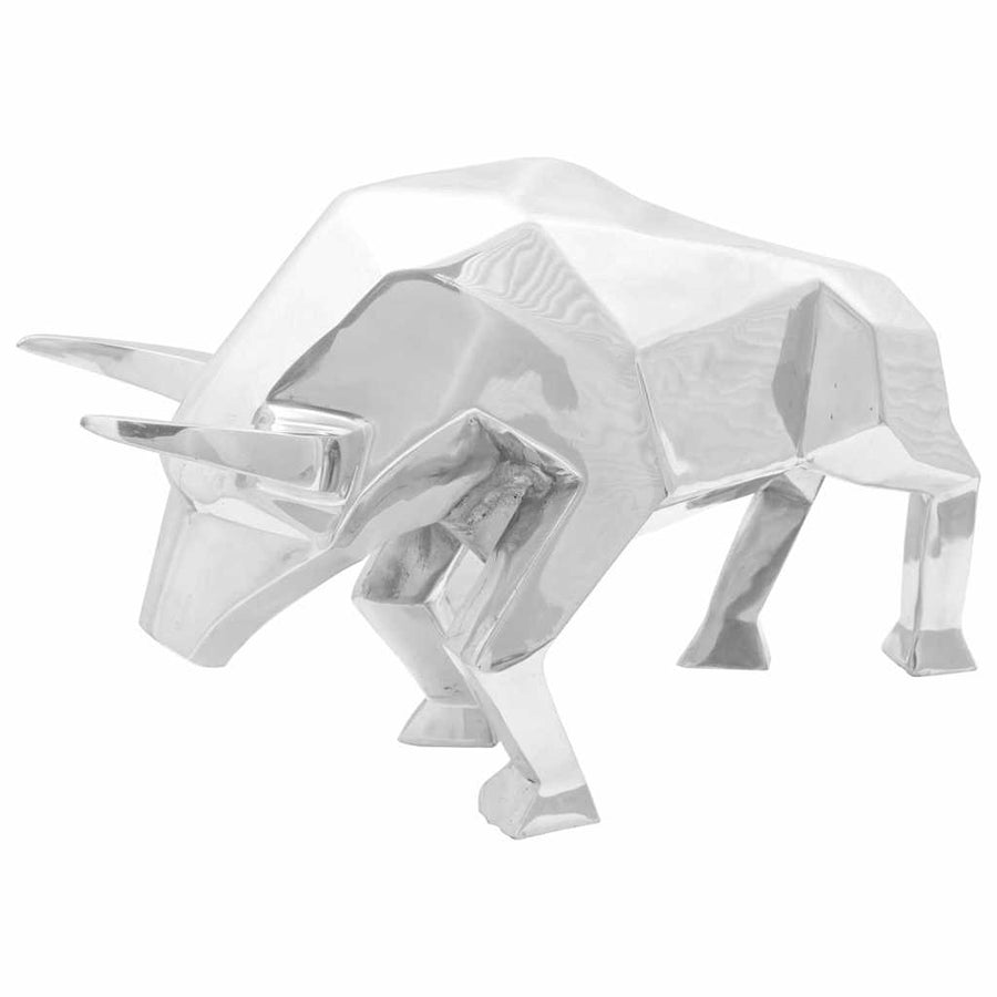 Stierensculptuur Zilver 22 X 9,5 X 34 Cm Aluminium