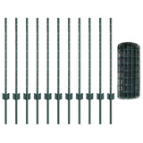 Euro Fence Met Paal 25 X 0,8 M Pvc-Coated Staal Mesh Groen