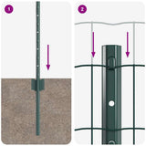 Euro Fence Met Paal 25 X 0,8 M Pvc-Coated Staal Mesh Groen