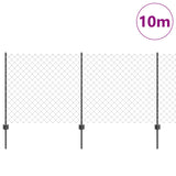Kettinglink Hek Met Paal 10 X 1 M Pvc-Coated Staal Mesh