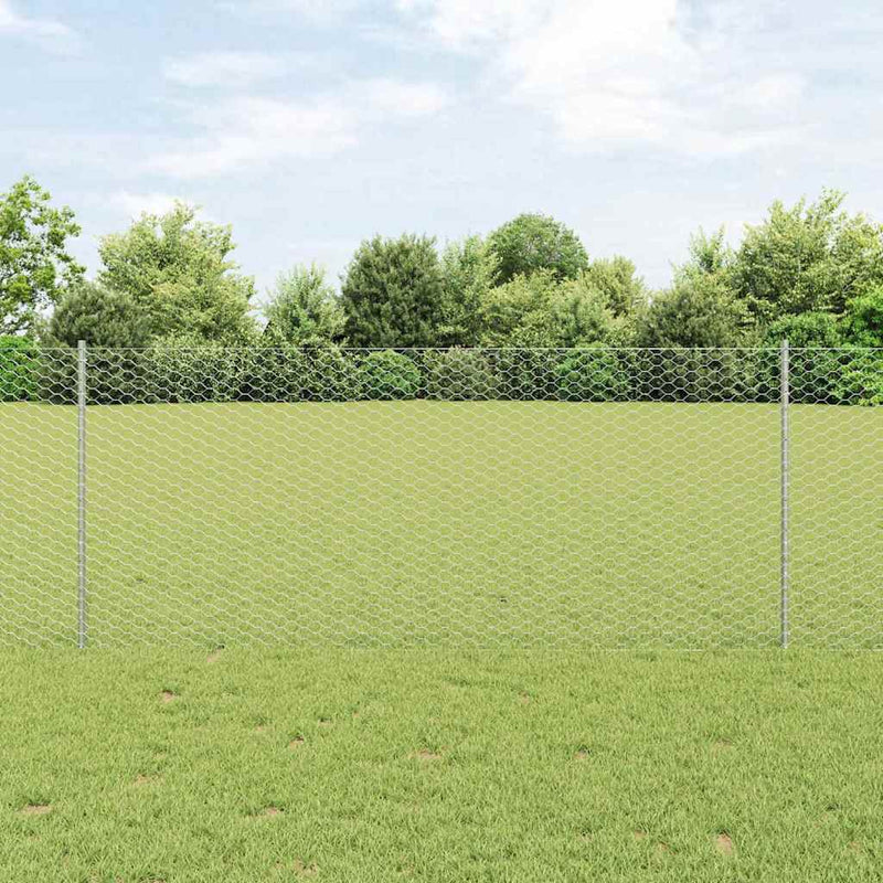 Hexagonale Schutting Met Palen 10 X 0,8 M Gegalvaniseerd Staal