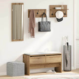 4-Delige Garderobe Set Bewerkt Hout
