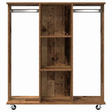 Kledingkast Met Plank Oud Hout 102 X 38 X 110 Cm Bewerkt Hout