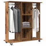 Kledingkast Met Plank Oud Hout 102 X 38 X 110 Cm Bewerkt Hout