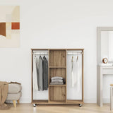 Kledingkast Met Wielen 102X38X110 Cm Bewerkt Hout