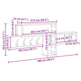 Wandgemonteerde Kapstok 100 X 12 X 43,5 Cm