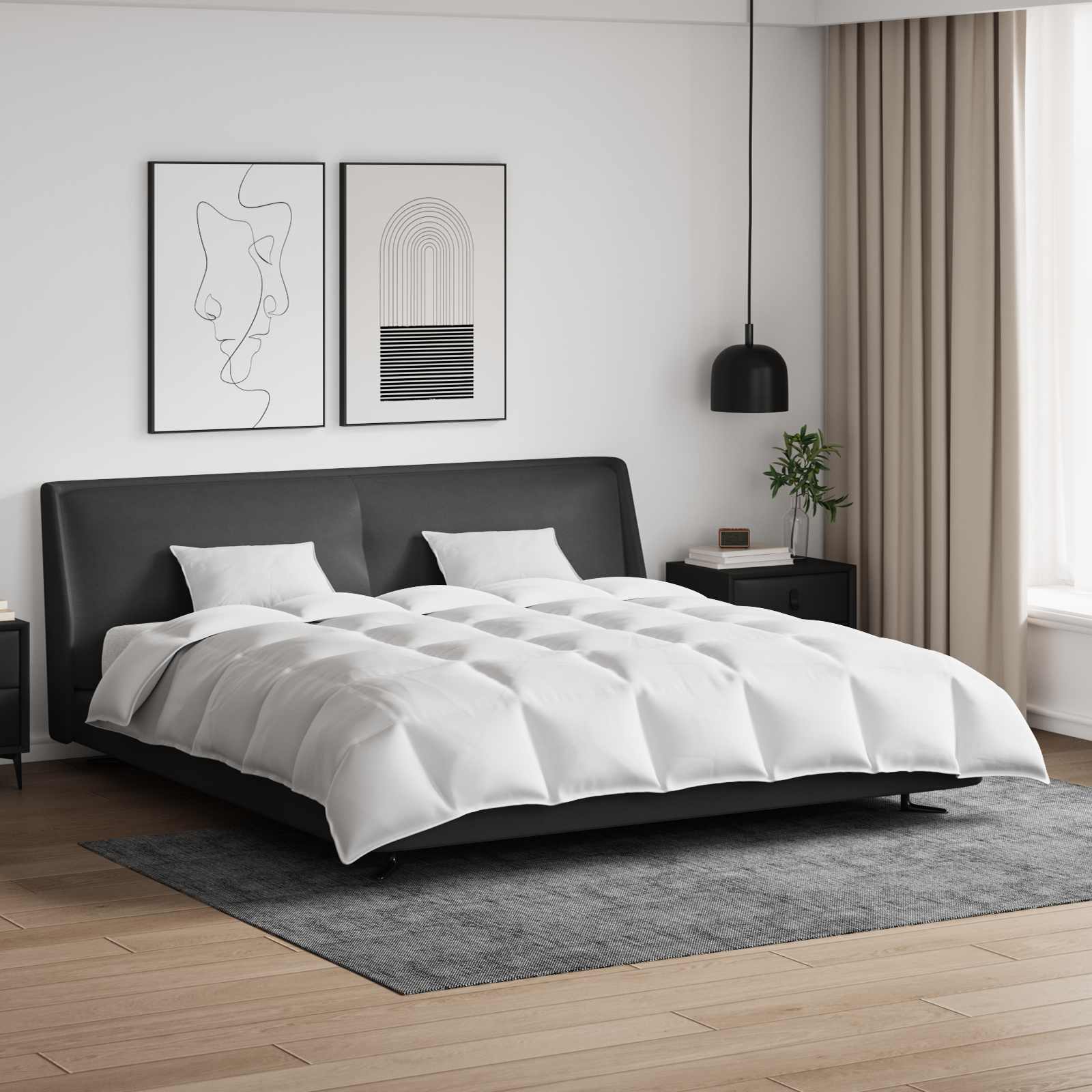 Dekbed Set Met Kussen 3 Pcs Wit Donsveertjes