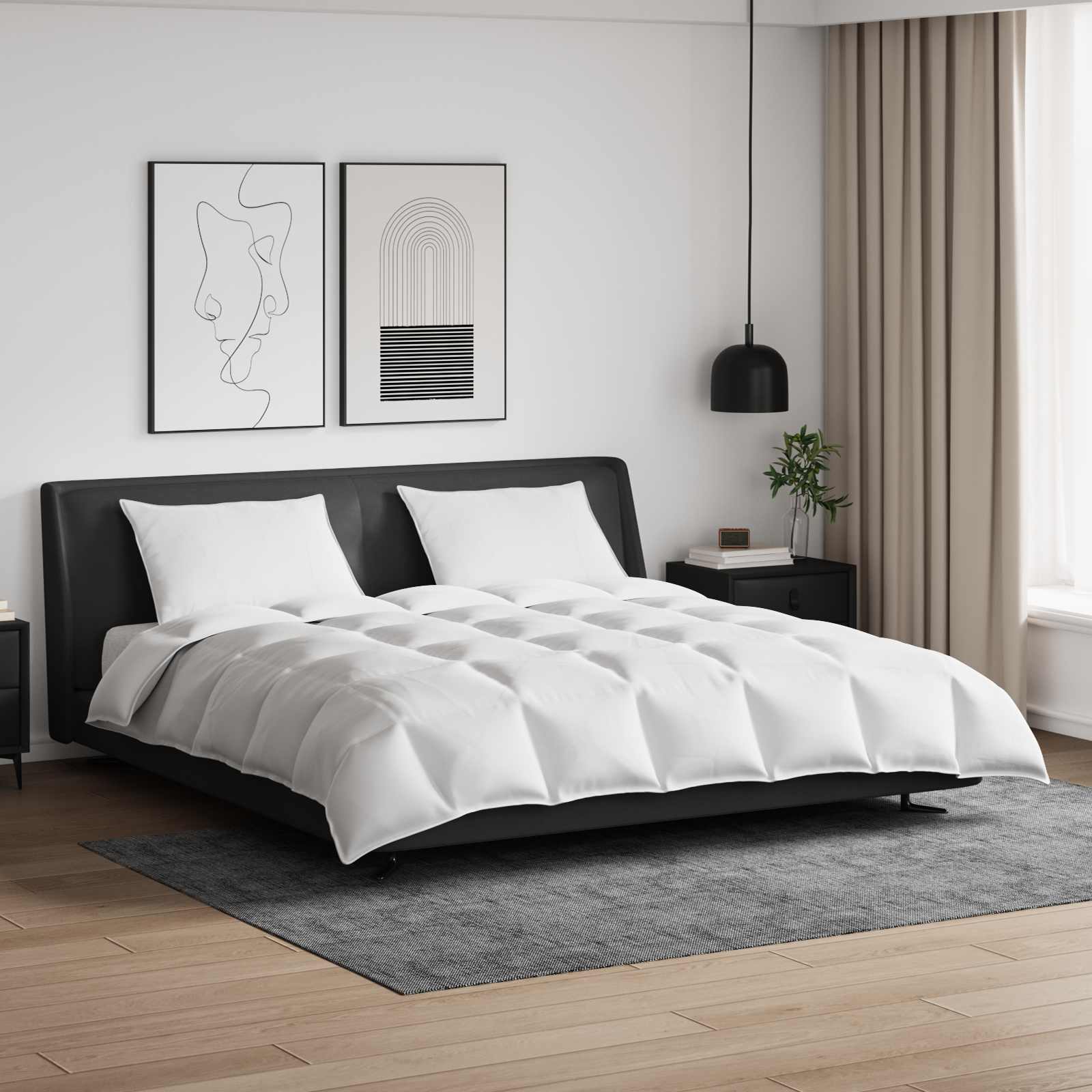 Dekbed Set Met Kussen 3 Pcs Wit Donsveertjes