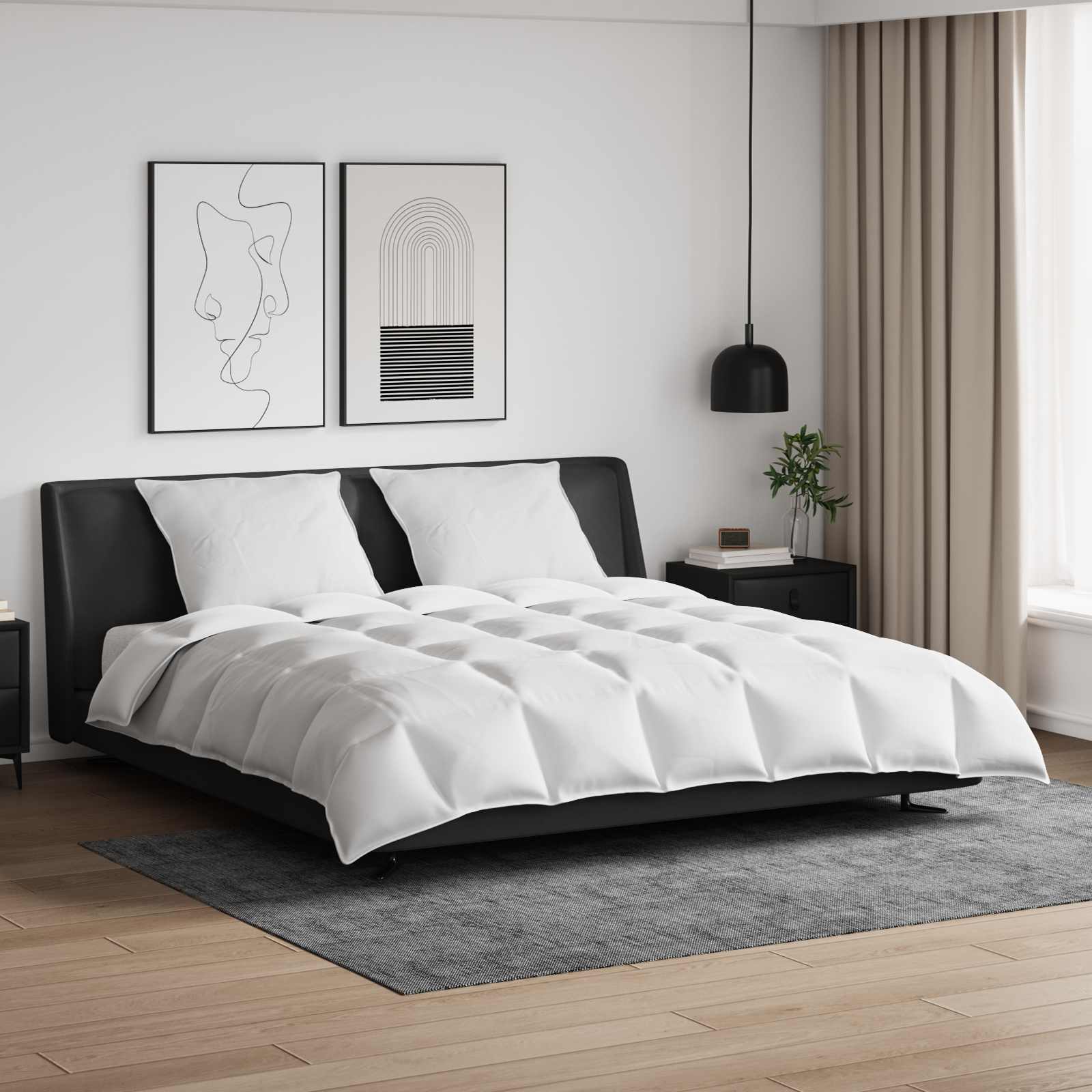 Dekbed Set Met Kussen 3 Pcs Wit Donsveertjes