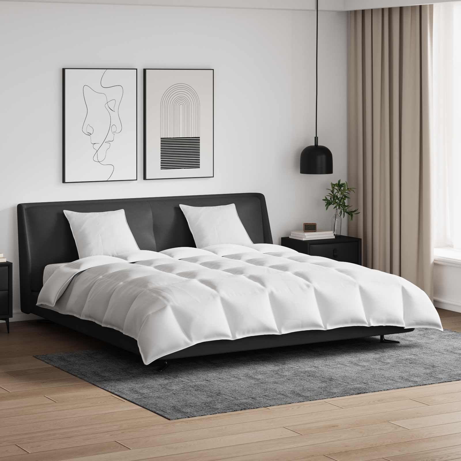 Dekbed Set Met Kussen 3 Pcs Wit Donsveertjes