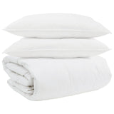 Dekbed Set Met Kussen 3 Pcs Wit Donsveertjes