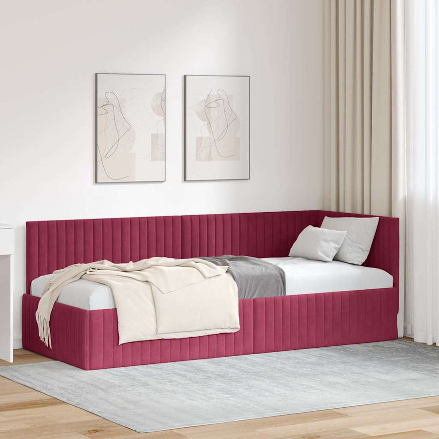Hoekbedframe Met Hoofdeinde 90 Cm X 190 Cm Fluweel