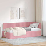 Hoekbedframe Met Hoofdeinde 90 Cm X 190 Cm Fluweel