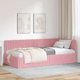 Hoekbedframe Met Hoofdeinde 90 Cm X 190 Cm Fluweel