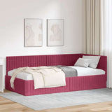 Hoekbedframe Met Hoofdeinde 90 Cm X 190 Cm Fluweel