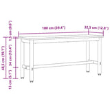 Eetbank Oudhout 100 X 32,5 X 48,5 Cm Engineered Hout En Staal