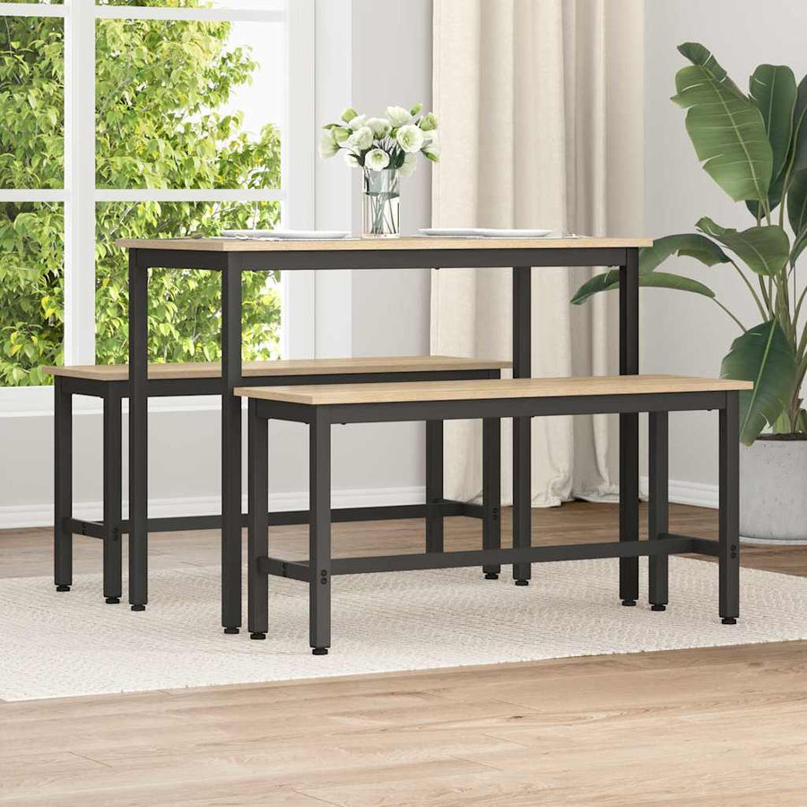 Eetbank Oudhout 100 X 32,5 X 48,5 Cm Engineered Hout En Staal