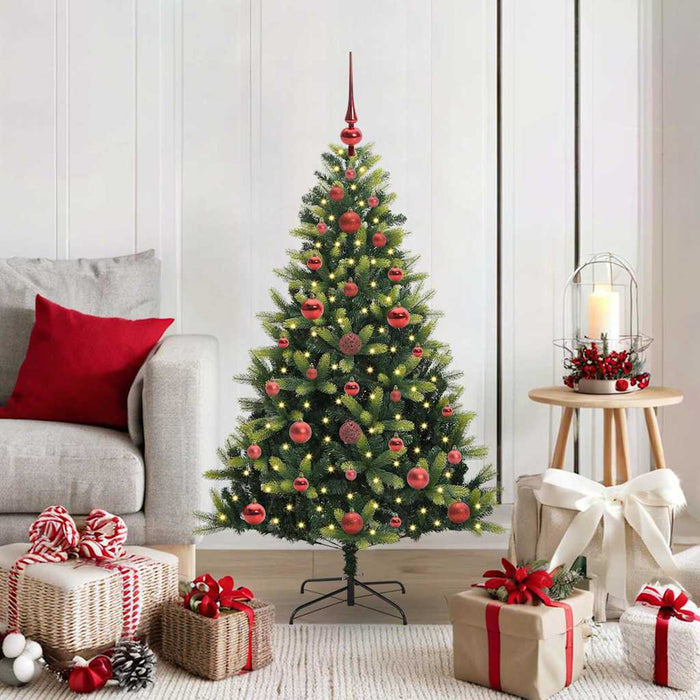Kunstkerstboom Met Scharnier 150 Leds Groen Pvc En Pe