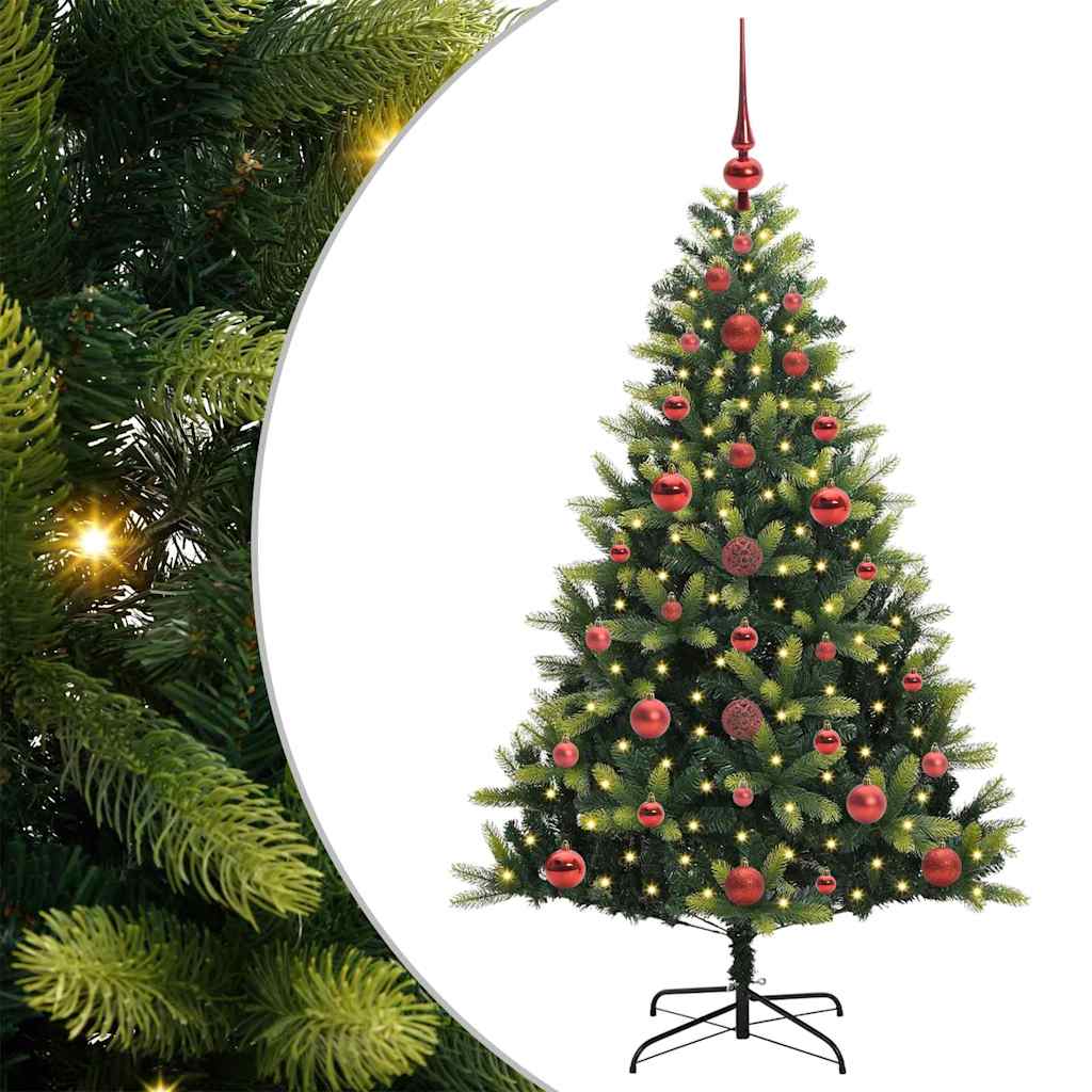Kunstkerstboom Met Scharnier 150 Leds Groen Pvc En Pe