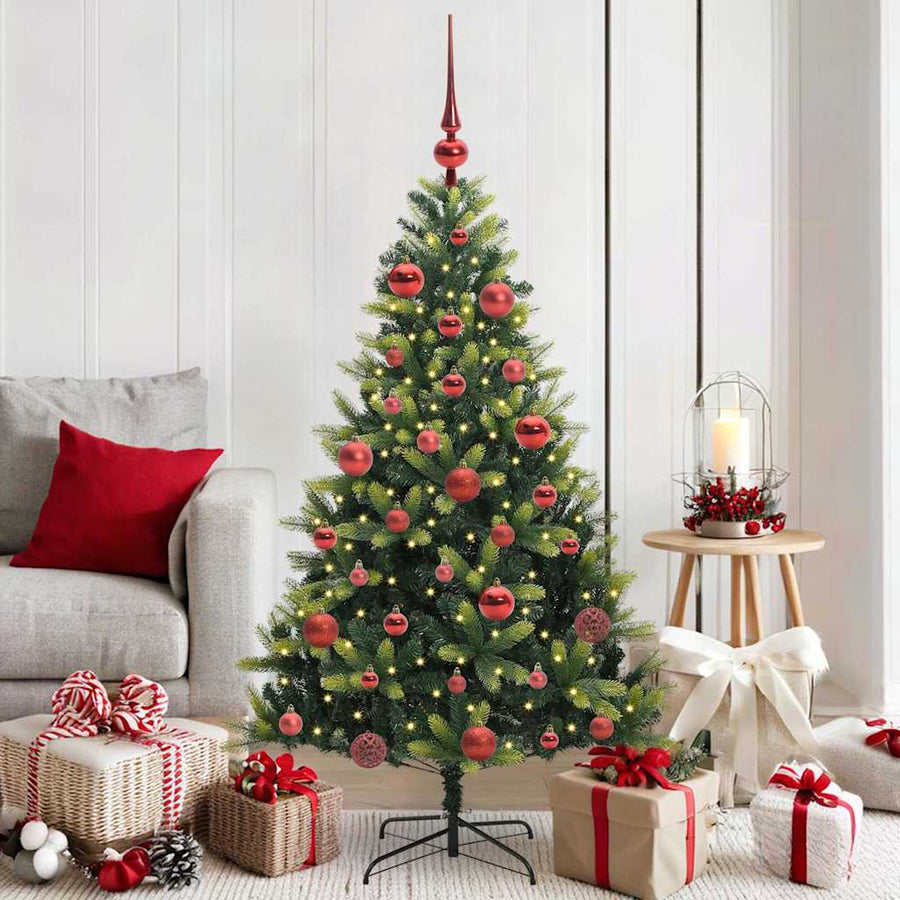 Kunstkerstboom Met Scharnier 150 Leds Groen Pvc En Pe