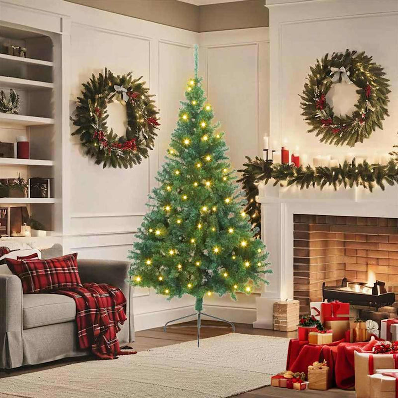 Kunstmatig Voorverlicht Kerstboom Met 300 Led Pvc Groen