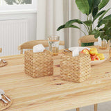 Tissueboxhoezen 2 Pcs Waterhyacint 27.5 X 16.5 X 14 Cm Naturel
