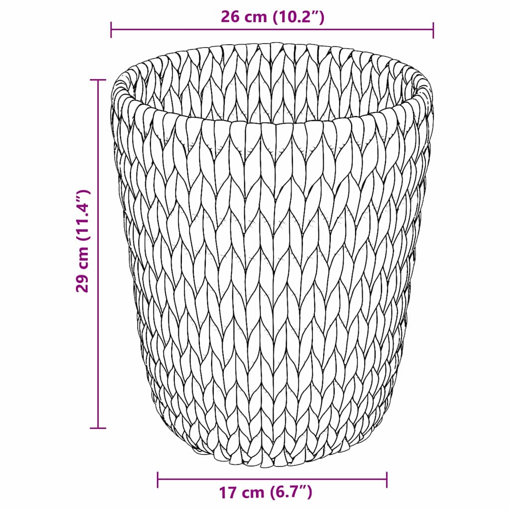 Afvalpapier Bakken 2 Pcs Naturel 26 X 26 X 29 Cm Waterhyacint