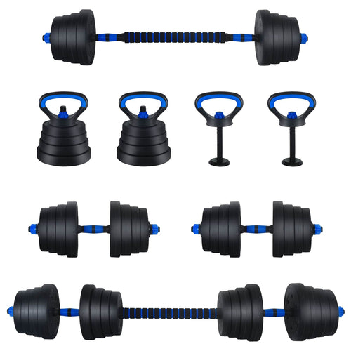 4-In-1 Dumbbell Barbell Kettlebell Set