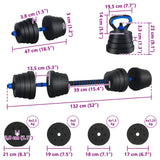 4-In-1 Dumbbell Barbell Kettlebell Set