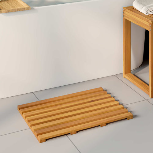 Badmat Effen Bruin 100 X 53 Cm Hout