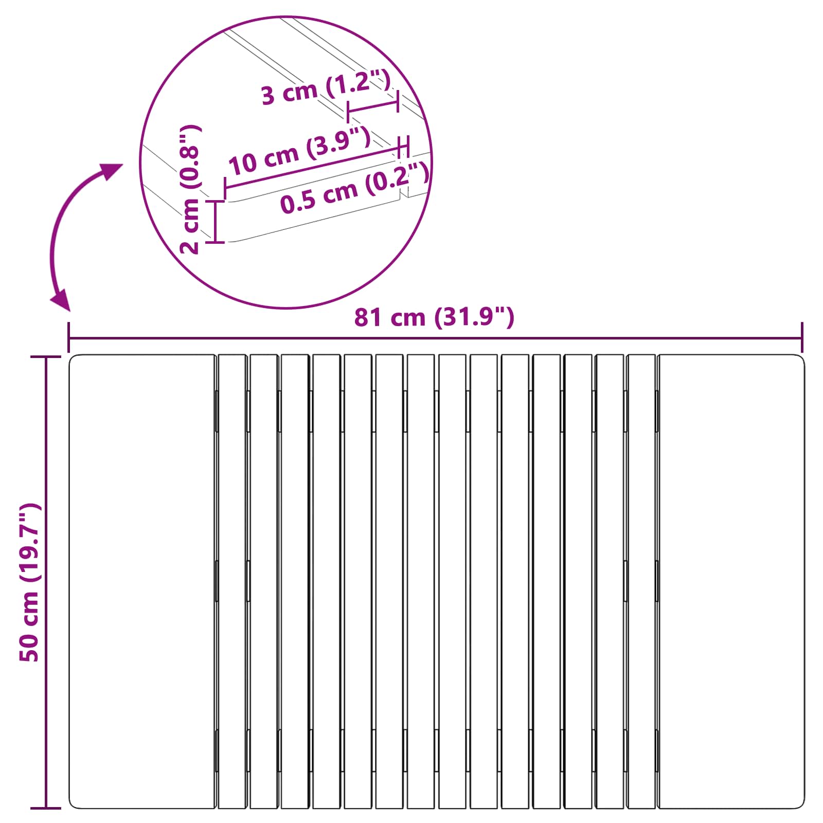 Badmat Effen Bruin Hout