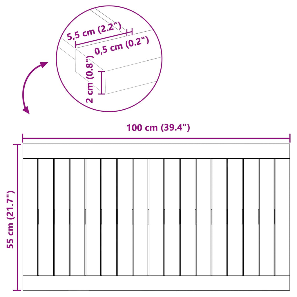 Badmat Effen Bruin Hout