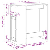 Bartafel Met Plank 101 X 40 X 103,5 Cm Bewerkt Hout