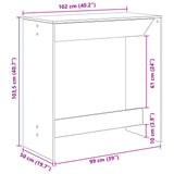 Bartafel 102 X 50 X 103,5 Cm Bewerkt Hout